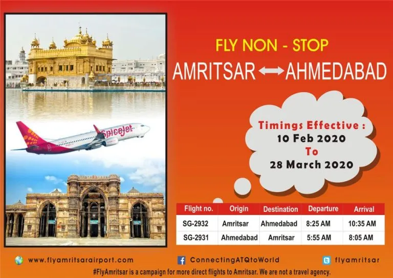 Direct flight between Amritsar-Ahmedabad to start from February 10